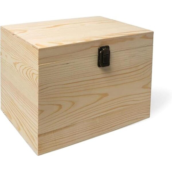 Paquete de 1 caja de madera grande sin terminar de 10 x 7