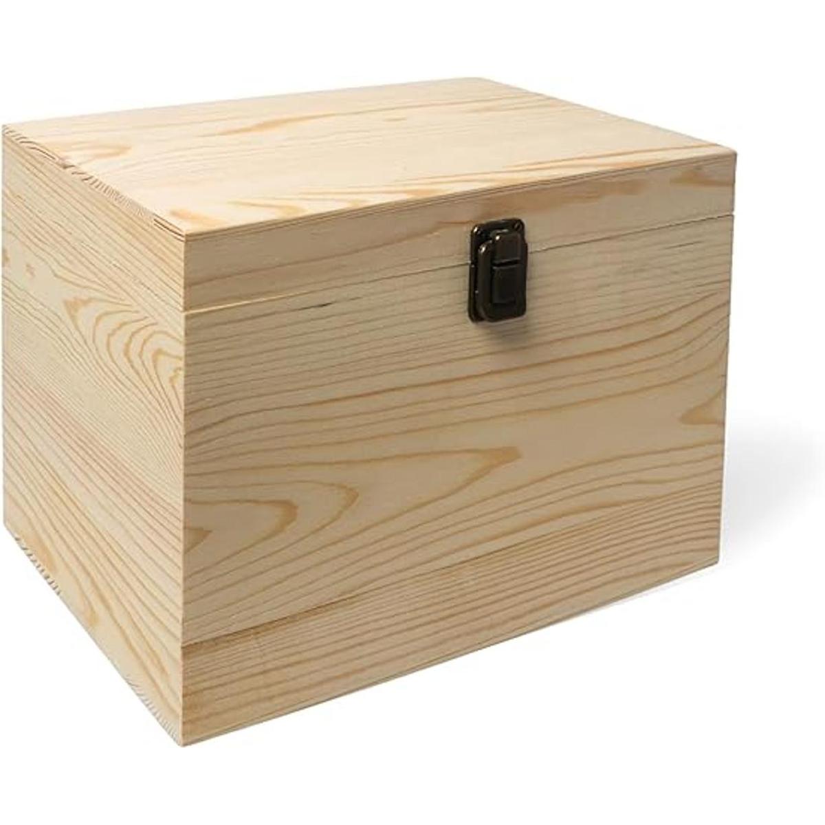 Paquete de 1 caja de madera grande sin terminar de 10 x 7