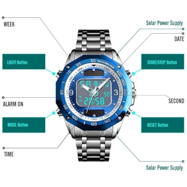VIGOROSO Reloj de pulsera analógico digital de cuarzo para_5