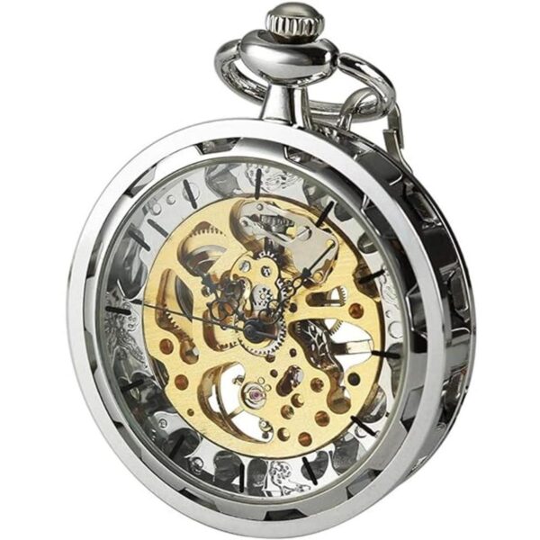 VIGOROSO Reloj de bolsillo clásico steampunk para hombre_1