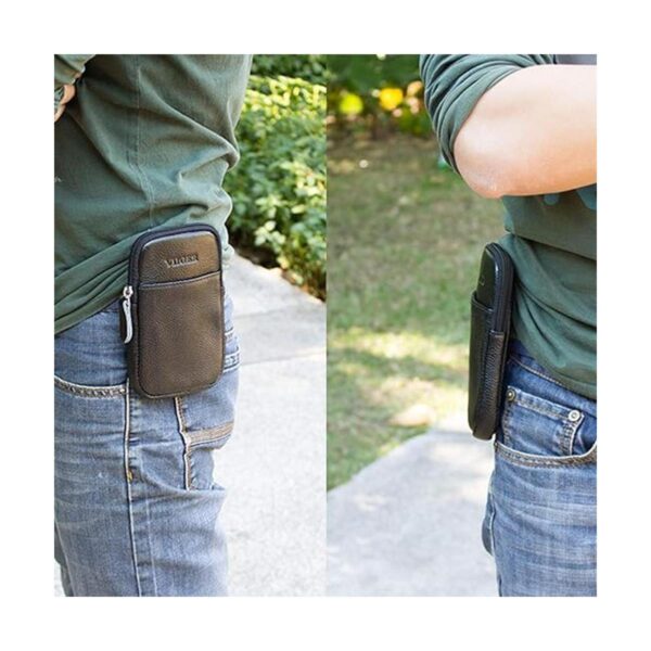 VIIGER Funda de cuero genuino para teléfono celular con_2