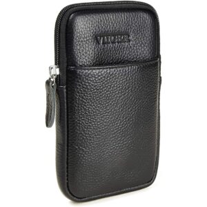 VIIGER Funda de cuero genuino para teléfono celular con_1