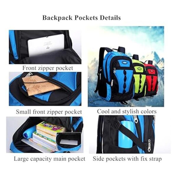 Mochila escolar deportiva para niños con bloqueo de color_5