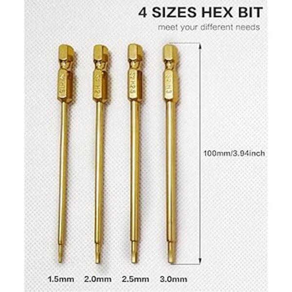 VICRAZZE Juego de brocas hexagonales RC de 1.5 2.0 2.5 y