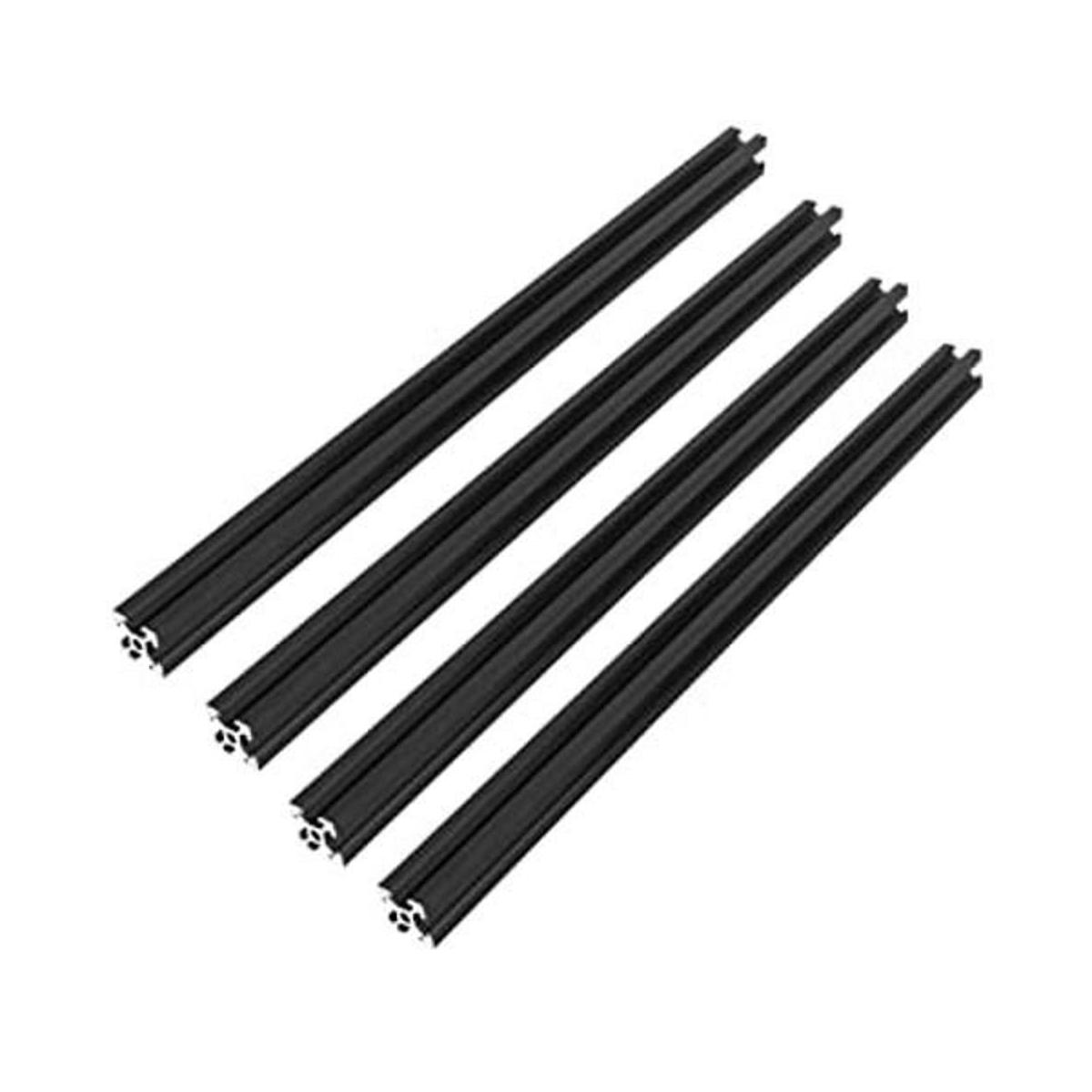 4 rieles lineales de extrusión de perfil de aluminio negro