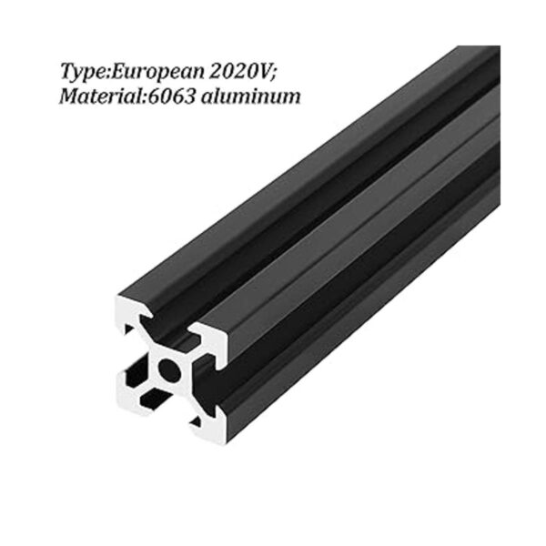 4 rieles lineales de extrusión de perfil de aluminio negro_2