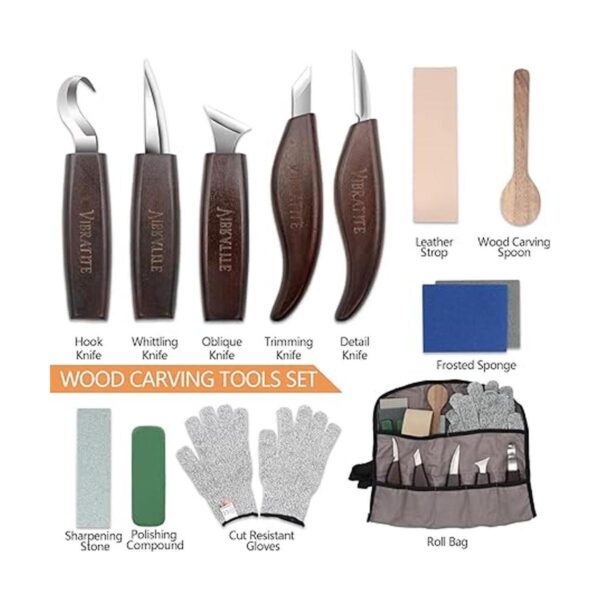VIBRATITE Juego de herramientas de tallado de madera kit_2