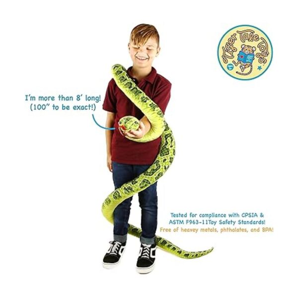 Gustavo The Green Anaconda Serpiente de peluche de 100_2