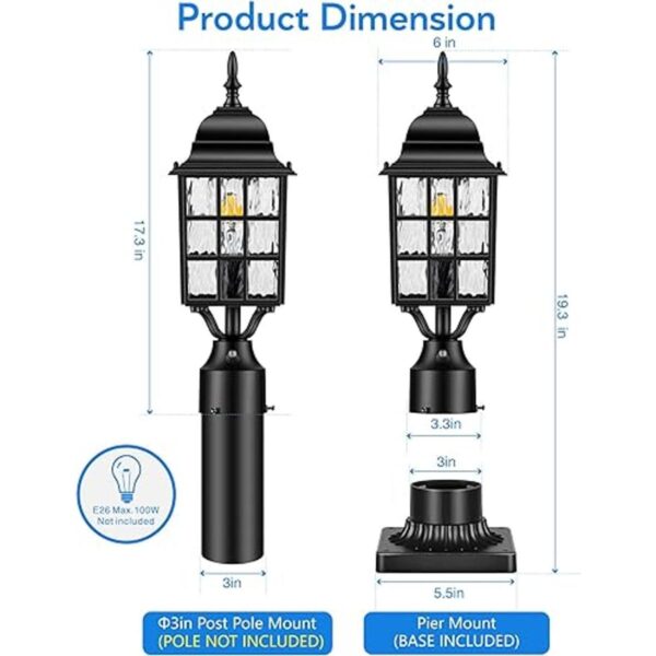 VIANIS Luces de poste para exteriores del atardecer al_5