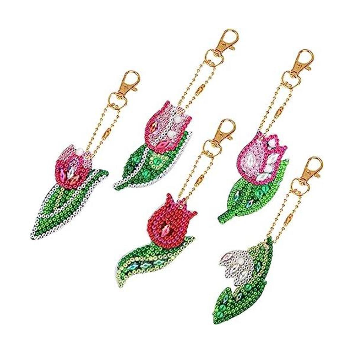 VETPW 5 piezas DIY 5D rosa forma de flor diamante pintura