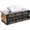 Funda de caja de pañuelos rectangular de madera retro_1