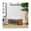Funda de caja de pañuelos rectangular de madera retro_4