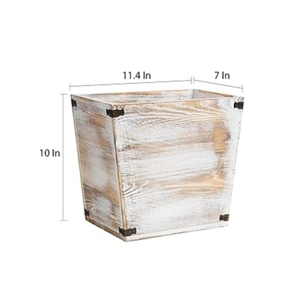 Cubo de basura de madera con antorcha de estilo rústico_2