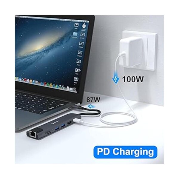 Hub USB C adaptador 7 en 1 tipo C con USB C a HDMI 4K_5