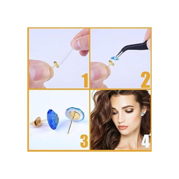 Postes y respaldos de aretes dorados 500 aretes