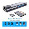 Hub USB C adaptador 7 en 1 tipo C con USB C a HDMI 4K_4