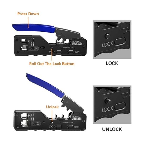 VCELINK Herramienta de crimpado Ethernet RJ45 para_3
