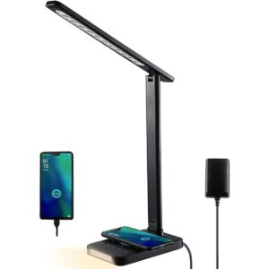 Lámpara de escritorio LED con cargador rápido puerto de_1