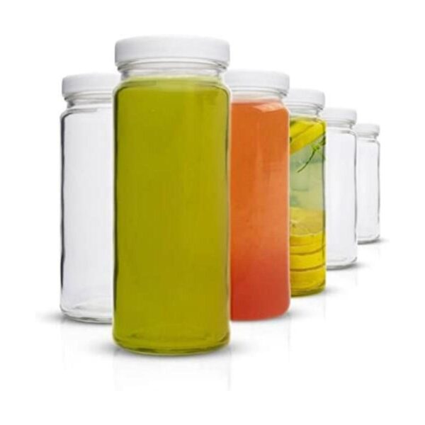 Juego de 6 botellas de agua de vidrio transparente con_1