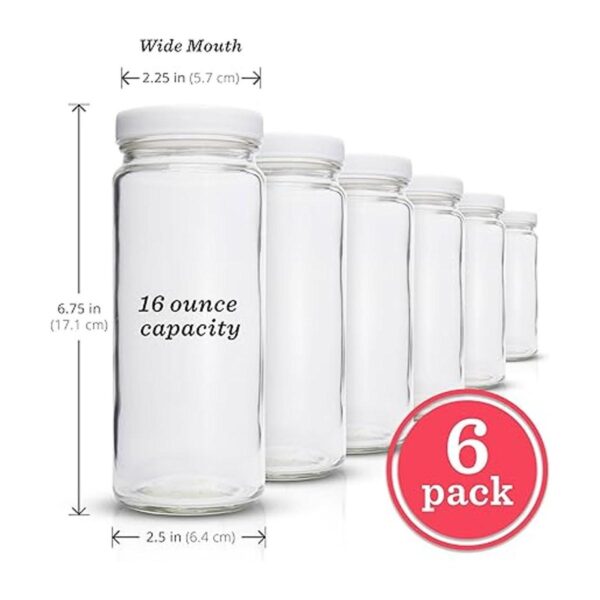 Juego de 6 botellas de agua de vidrio transparente con_5