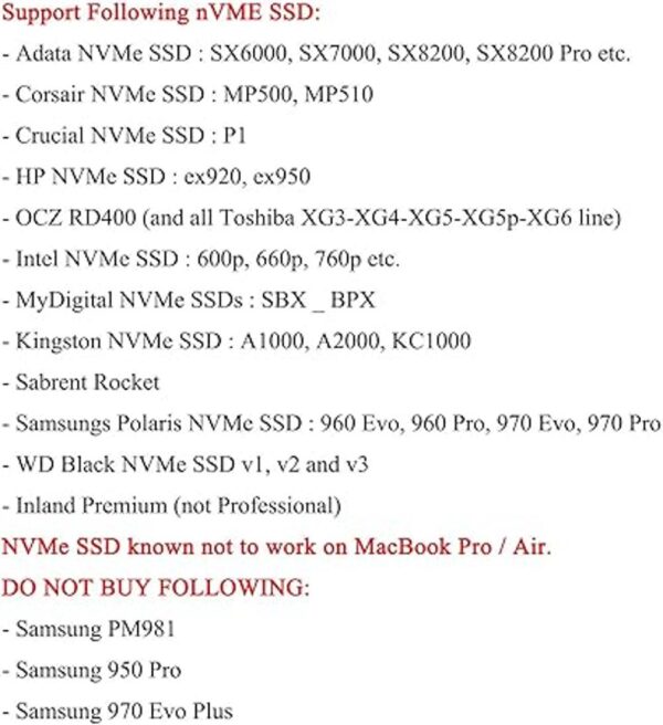 M.2 NVME MacBook SSD Convertir adaptador para MacBook Air_5