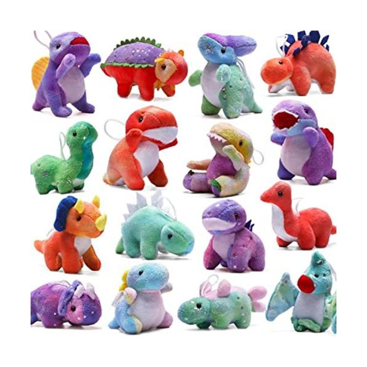 Juego de peluche de dinosaurio paquete de 16 mini