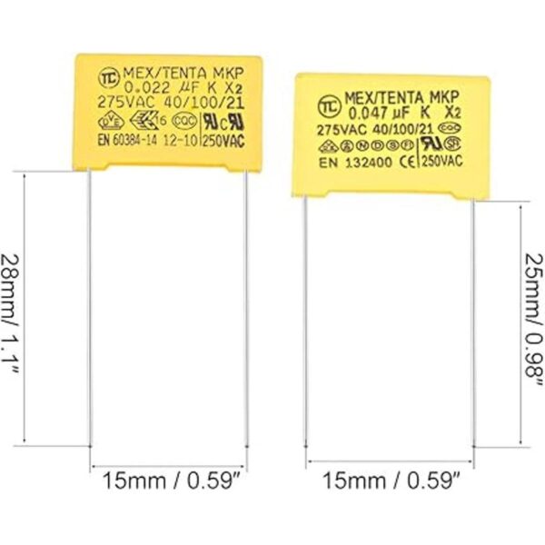 Condensador de seguridad uxcell polipropileno surtido Kits_2