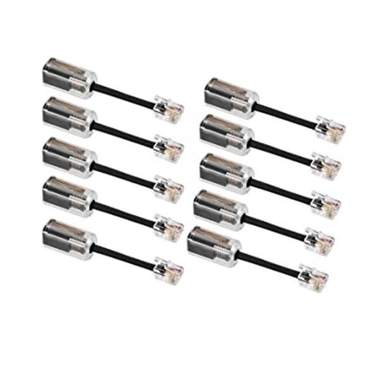 Uvital Cable para teléfono 10 unidades color negro
