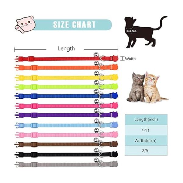 Uteuvili 12 collares de gato con campana coloridos y