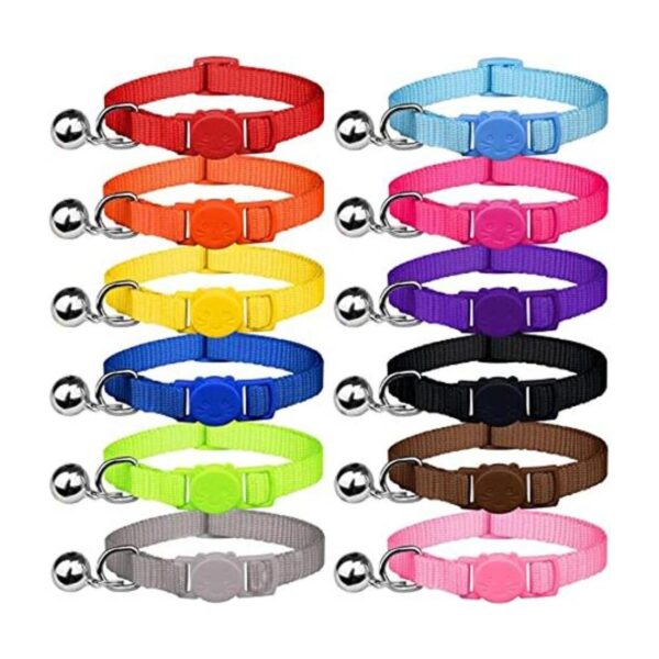 Uteuvili 12 collares de gato con campana coloridos y