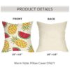 Ussap Decoración de verano de acuarela y piña sandía
