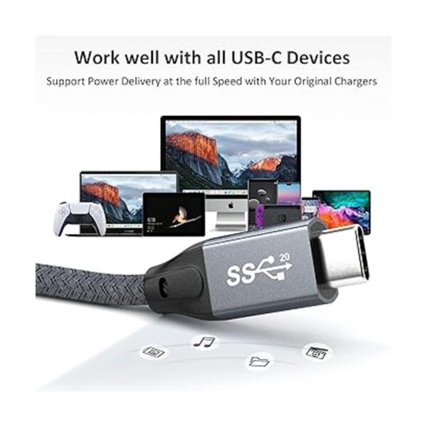 Cable USB C a USB C de 100 W 10 pies paquete de 2 USB_5
