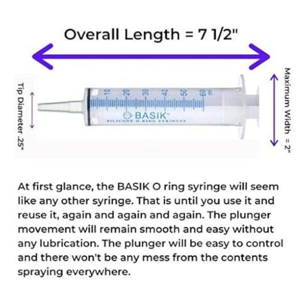 BASIK Jeringa de alimentación enteral de 2.0 fl oz con