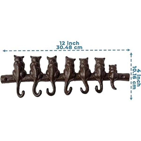 Percha de pared de hierro fundido para 7 gatos Perchero_5