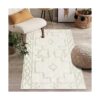Uphome Alfombra bohemia de algodón con diseño geométrico_5