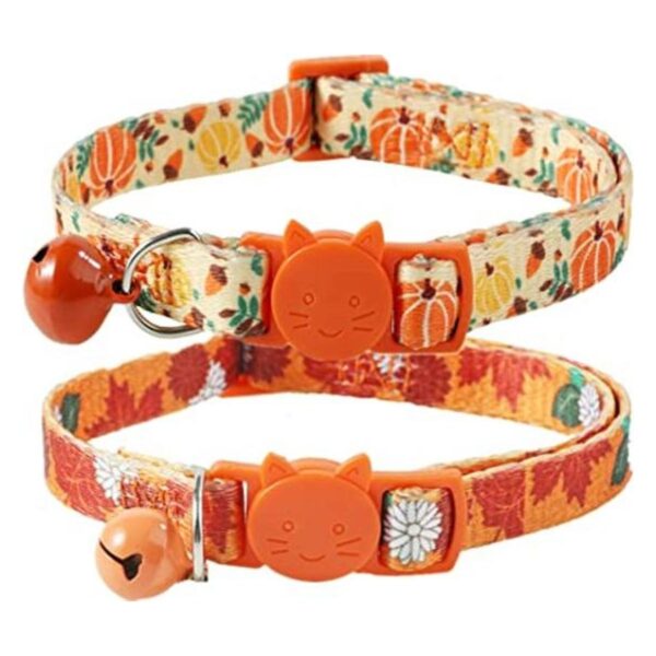 BoomBone Collar de gato de Acción de Gracias paquete de 2