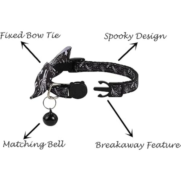 Halloween Cat Collar Bowtie Spooky Kitten Collar with