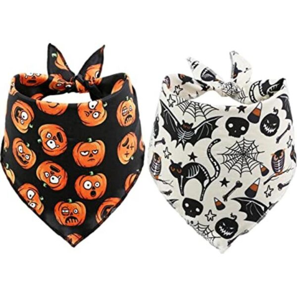 Paquete de 2 pañuelos de Halloween para perros_1