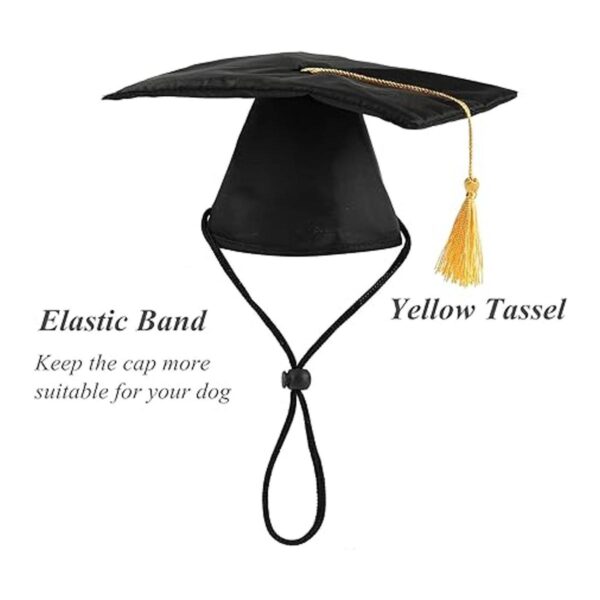 Juego de gorro de graduación para perros y collar de_3