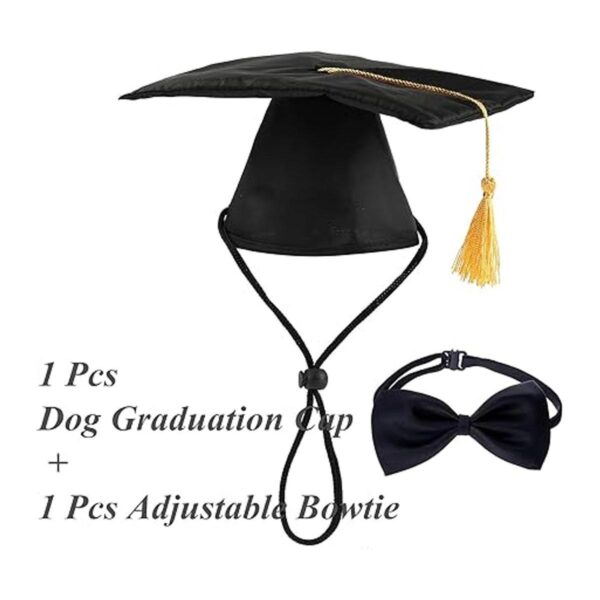 Juego de gorro de graduación para perros y collar de_2