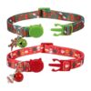 BoomBone Juego de 2 collares de Navidad para gatos con_2