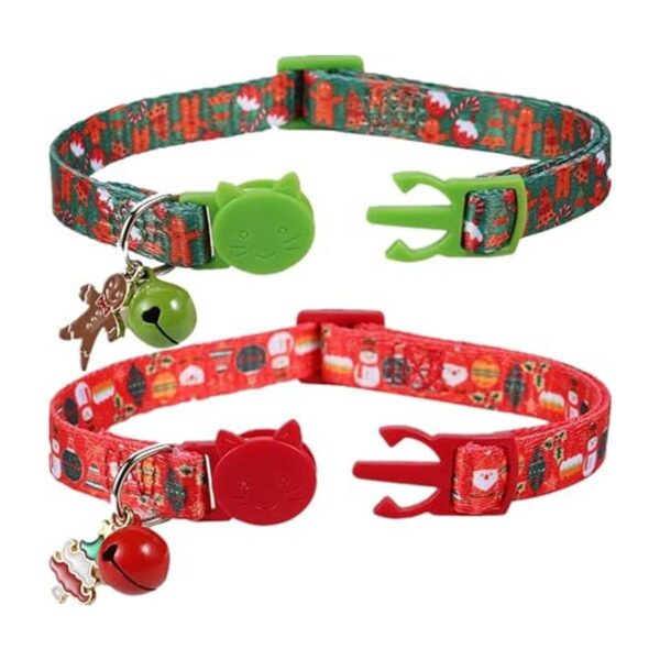 BoomBone Juego de 2 collares de Navidad para gatos con_2