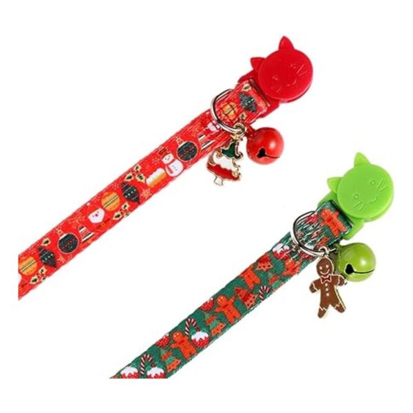 BoomBone Juego de 2 collares de Navidad para gatos con_3