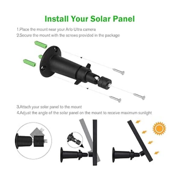 Uogw Paquete de 3 paneles solares para Arlo Pro 3 Arlo