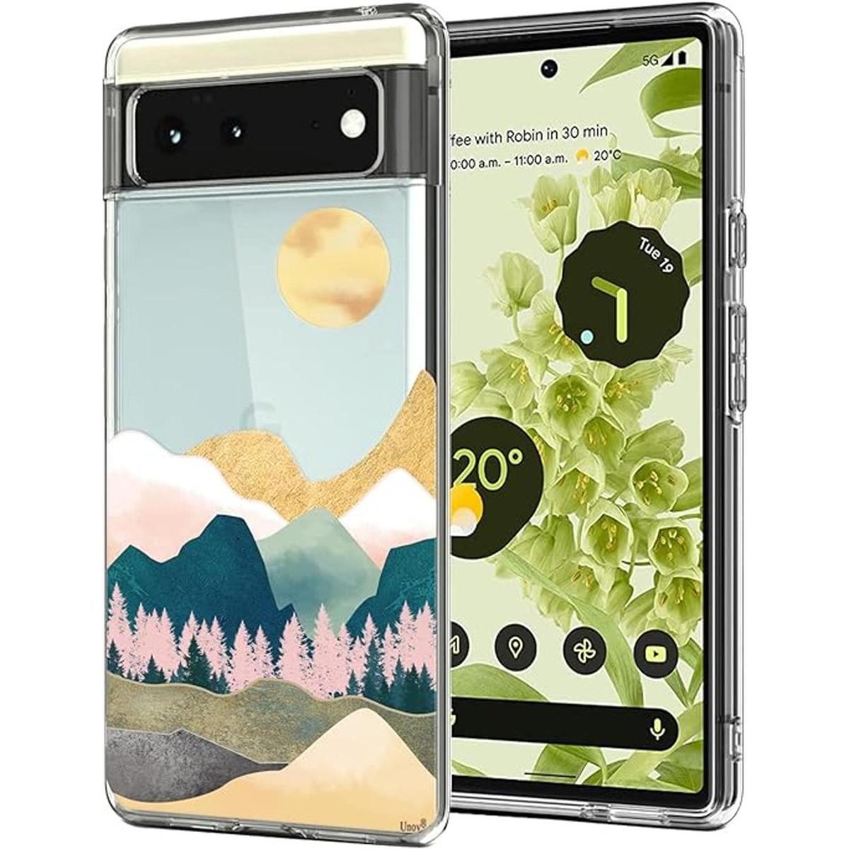 Unov Pixel 6 Funda transparente con diseño de poliuretano