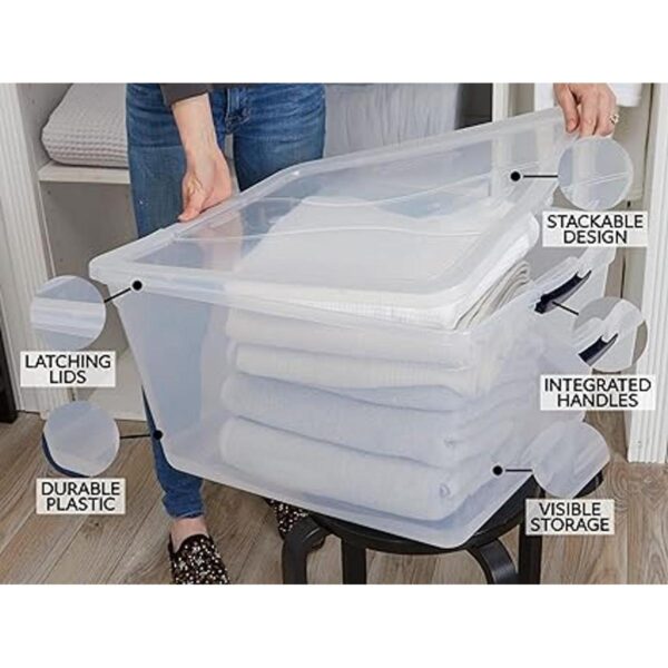Rubbermaid Cleverstore Contenedores de plástico apilables_5