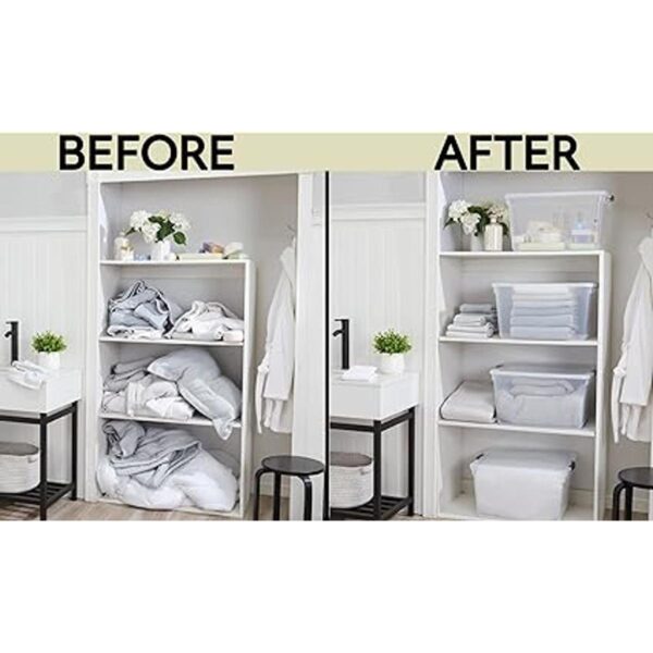 Rubbermaid Cleverstore Contenedores de plástico apilables_4