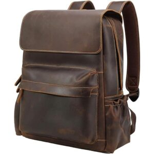 Mochila vintage de piel auténtica de 15.6 pulgadas para_1