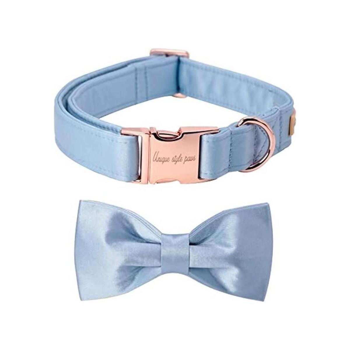 Unique style paws Collar de perro collar de seda azul con