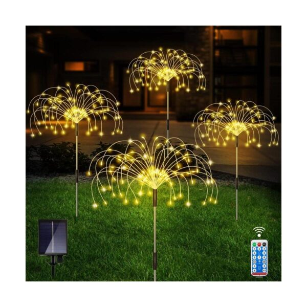 Luces solares al aire libre luces de jardín blancas_1